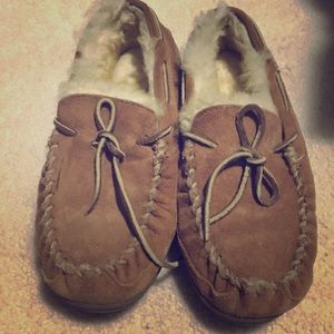 LLBean shearling suede slippers